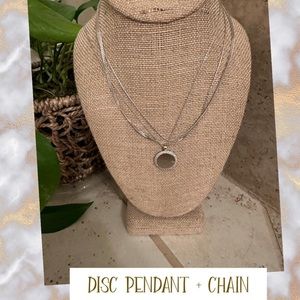 Chloe + Isabel Disc Pendant + Chain set, silver